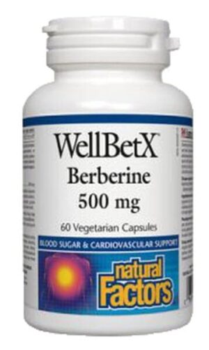 NATURAL FACTORS WELLBETX BERBERINE 500MG 60 VEGETARIAN CAPSULES