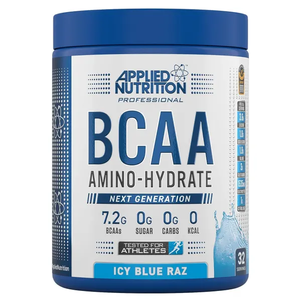 Applied Nutrition BCAA Amino Hydrate, Icy Blue Raz, 32 Serving, Replenish Electrolytes Applied Nutrition BCAA Amino Hydrate, Icy Blue Raz, 32 Serving, Replenish Electrolytes